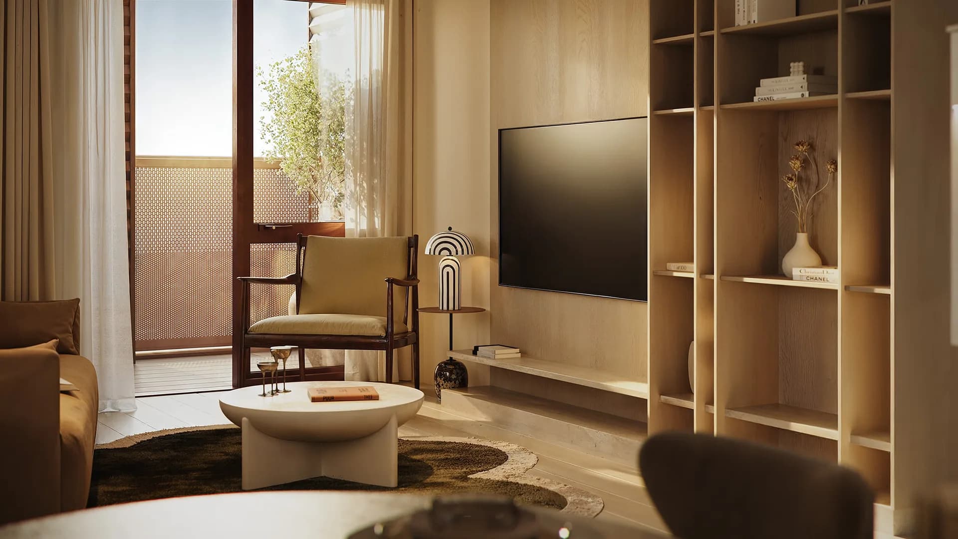 Nine Elms Living, living room balcony